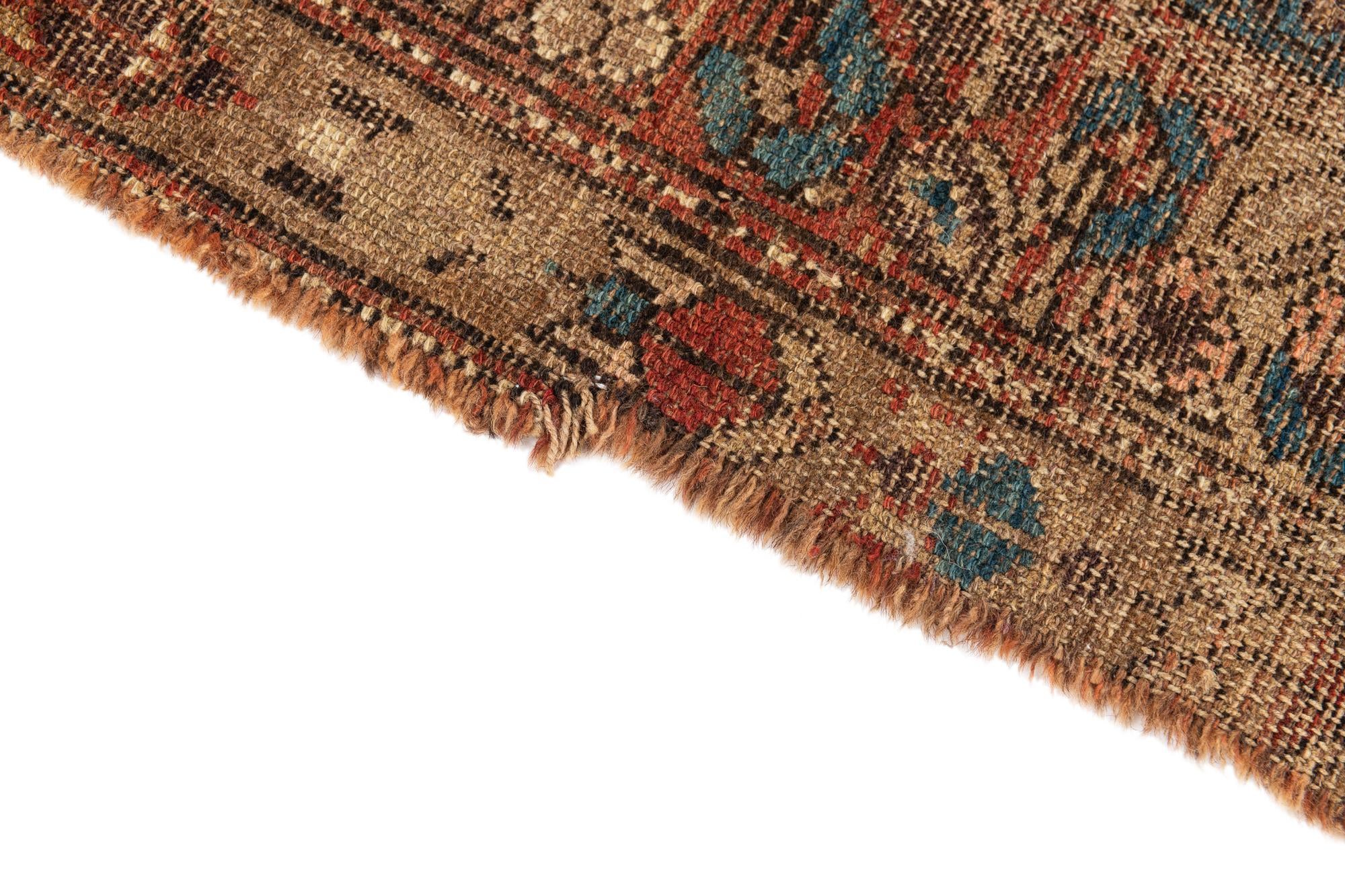 4' x 4' 10 Hand Knotted Ultra Vintage Persian Wool Square Rug