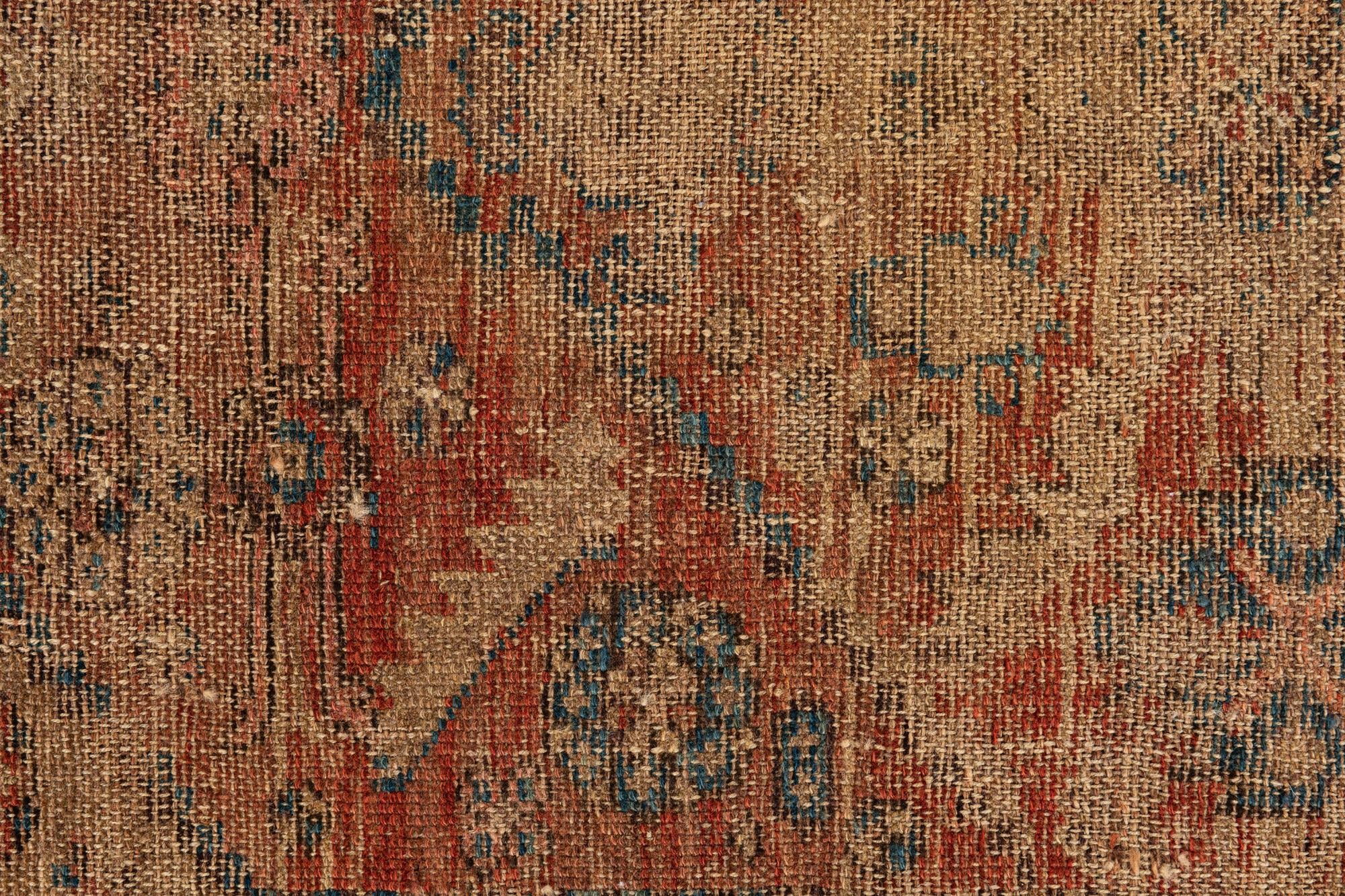 4' x 4' 10 Hand Knotted Ultra Vintage Persian Wool Square Rug