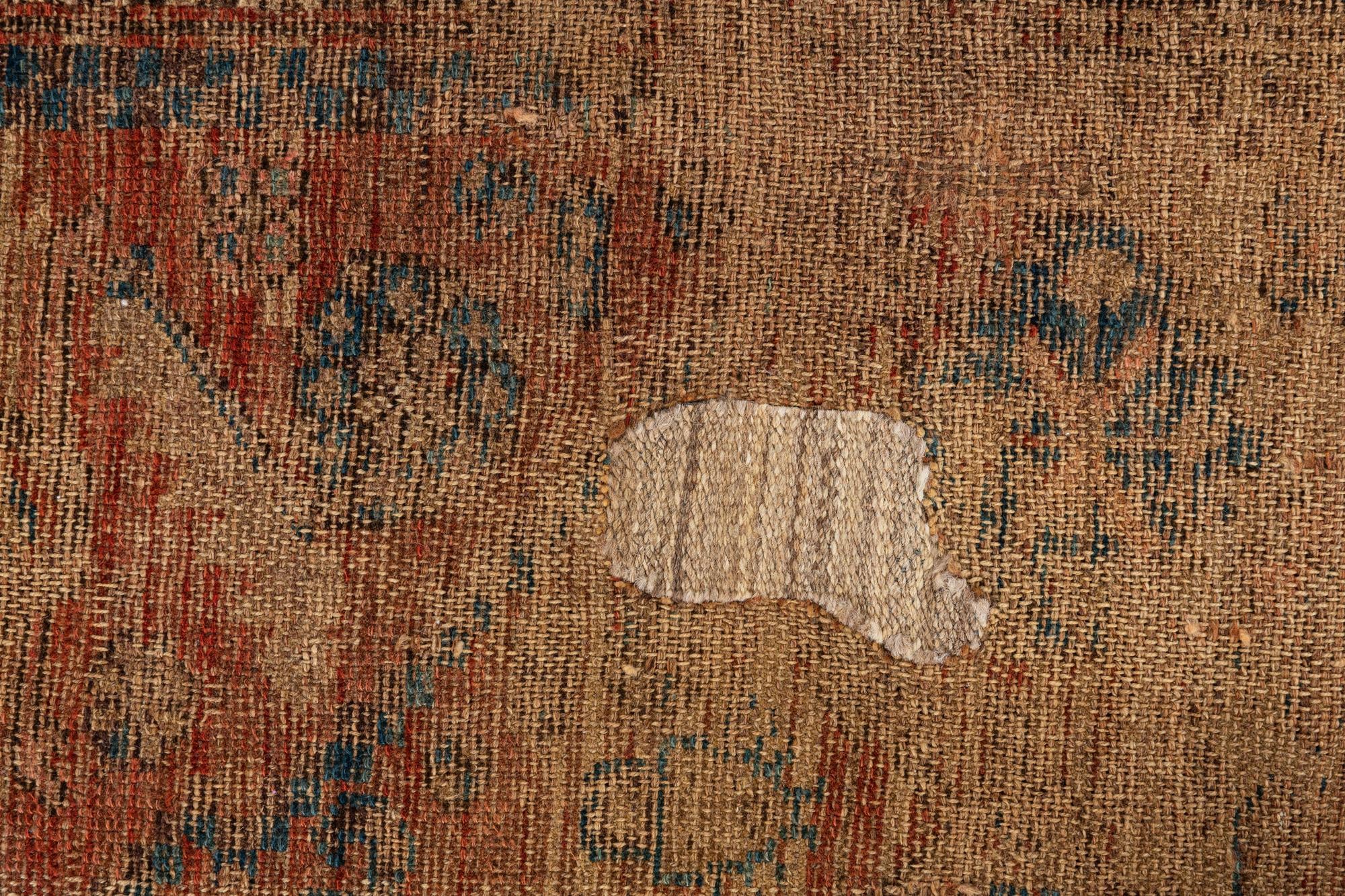 4' x 4' 10 Hand Knotted Ultra Vintage Persian Wool Square Rug
