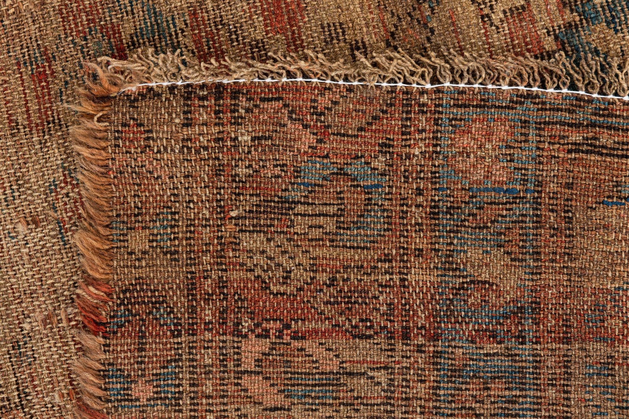 4' x 4' 10 Hand Knotted Ultra Vintage Persian Wool Square Rug