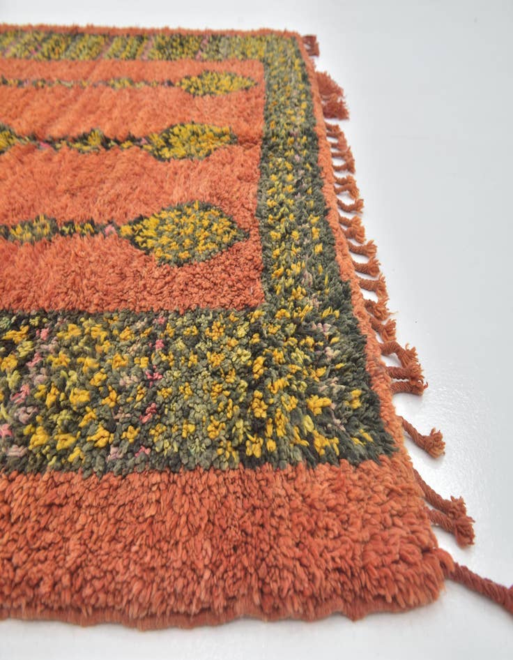 Detail image of 6' 3 x 11' 3 Hand Knotted Moroccan Wool Runner Rug