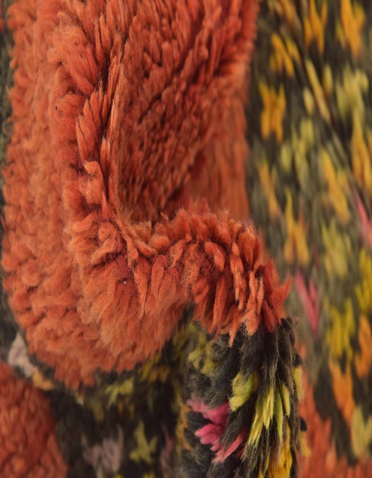 Detail image of 6' 3 x 11' 3 Hand Knotted Moroccan Wool Runner Rug