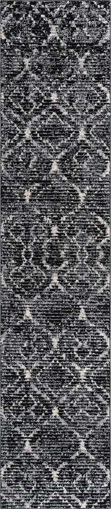 2' 7 x 12' Tilden · Lattice rug, black and ivory