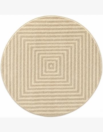 Tovey · Concentric stripe rug, ivory and brown
