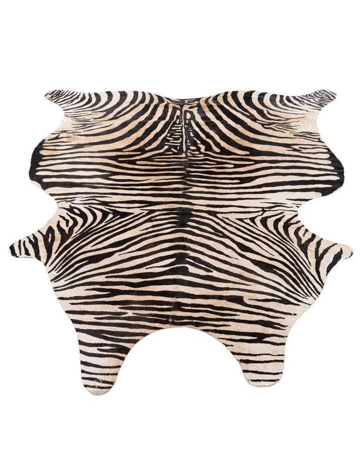 6' 2 x 6' 10 Cowhide Leather Freeform Rug