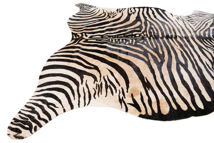 Detail image of 6' 2 x 6' 10 Cowhide Leather Freeform Rug