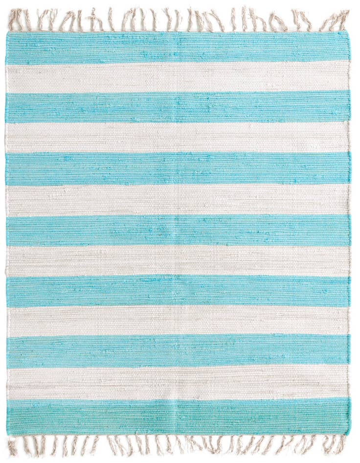 Detail image of 4' 1 x 6' 1 Hand Woven Chindi Rag Rug