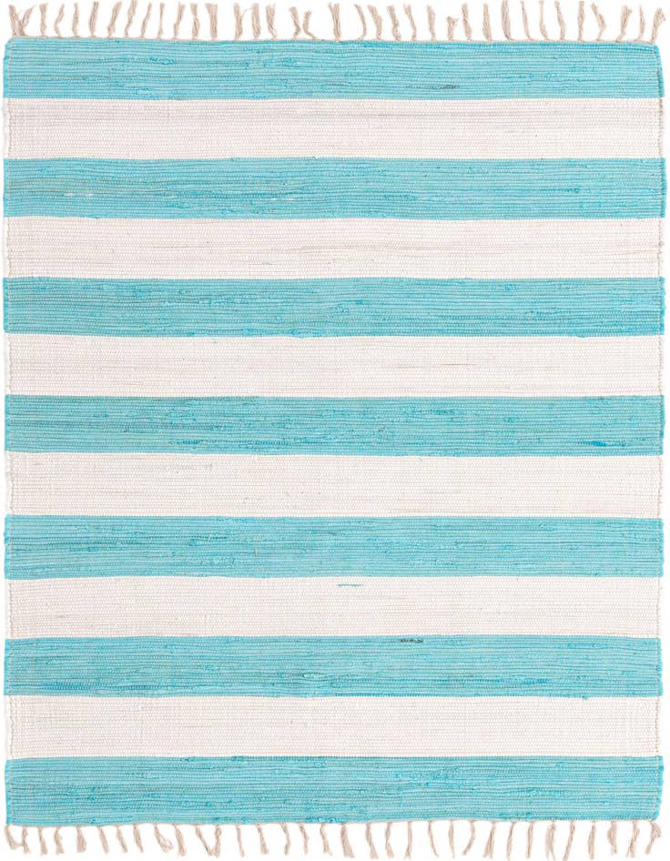 Detail image of 5' 1 x 8' Hand Woven Chindi Rag Rug