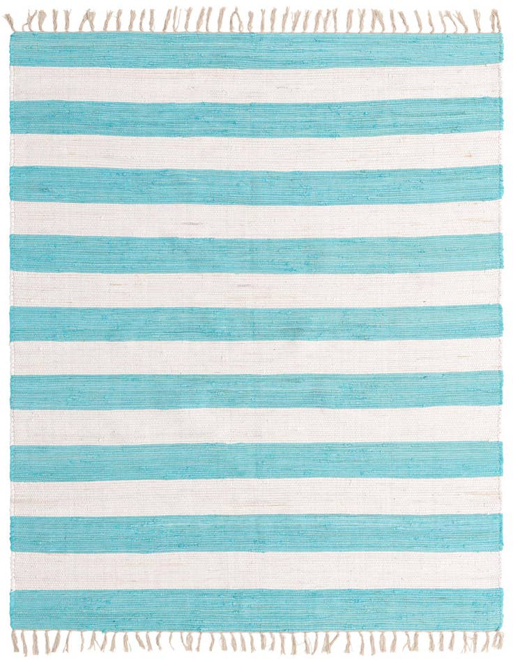 Detail image of 6' 1 x 9' Hand Woven Chindi Rag Rug