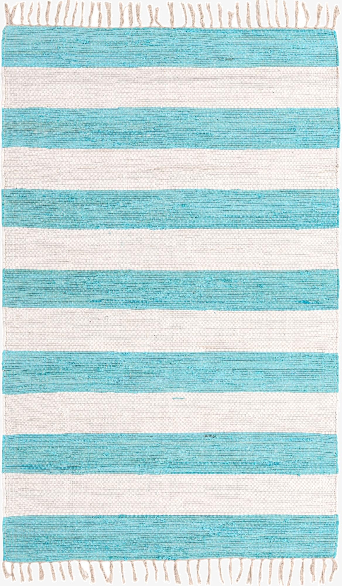 5' 1 x 8'  Hand Woven Chindi Rag Rug