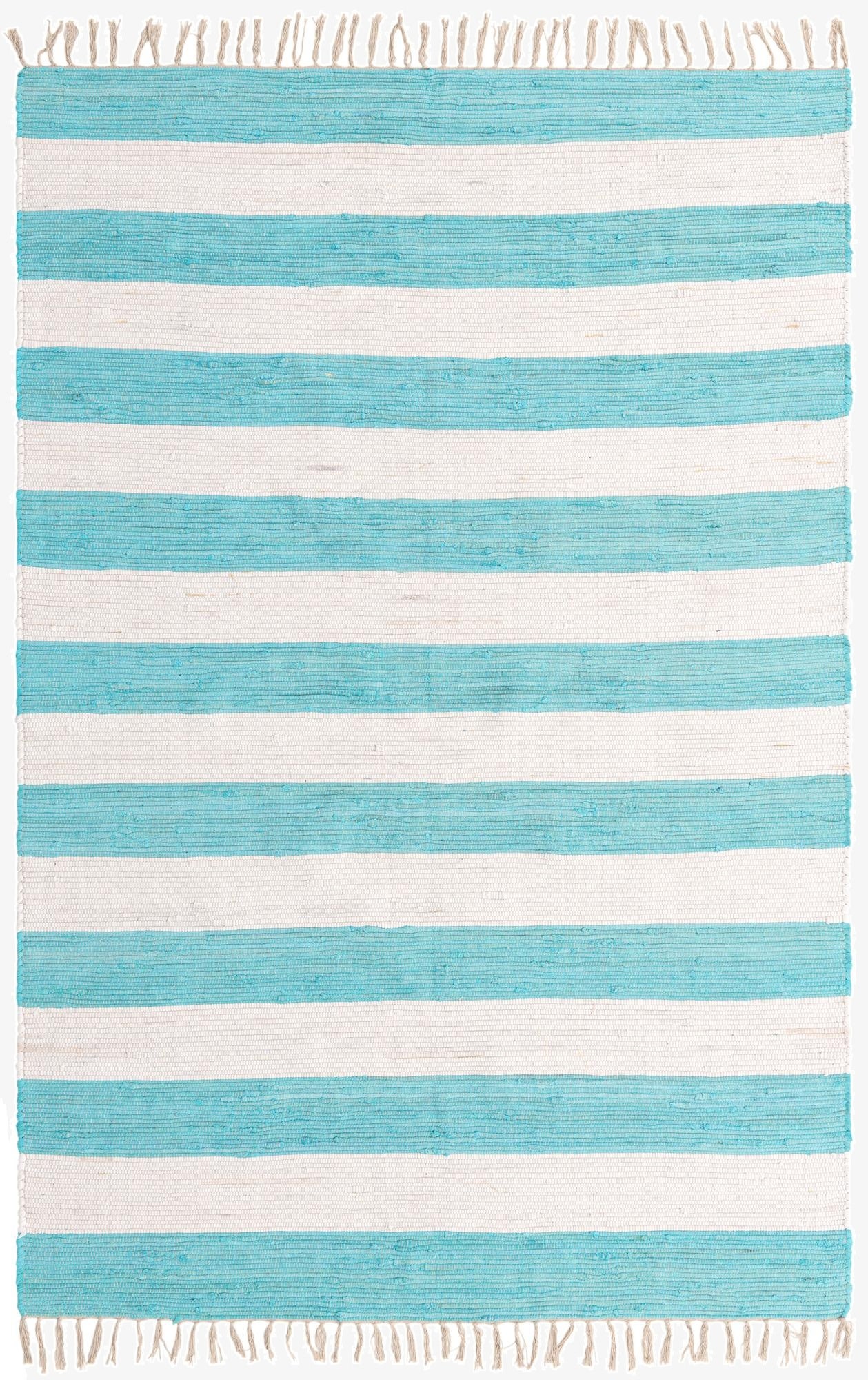 Primary image 6' 1 x 9'  Hand Woven Chindi Rag Rug