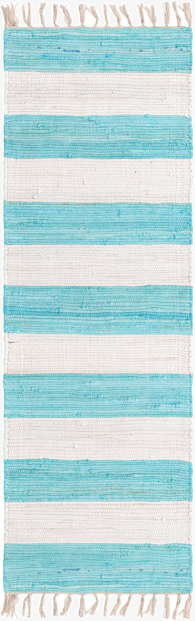 2' 2 x 6' 1  Hand Woven Chindi Rag Runner Rug