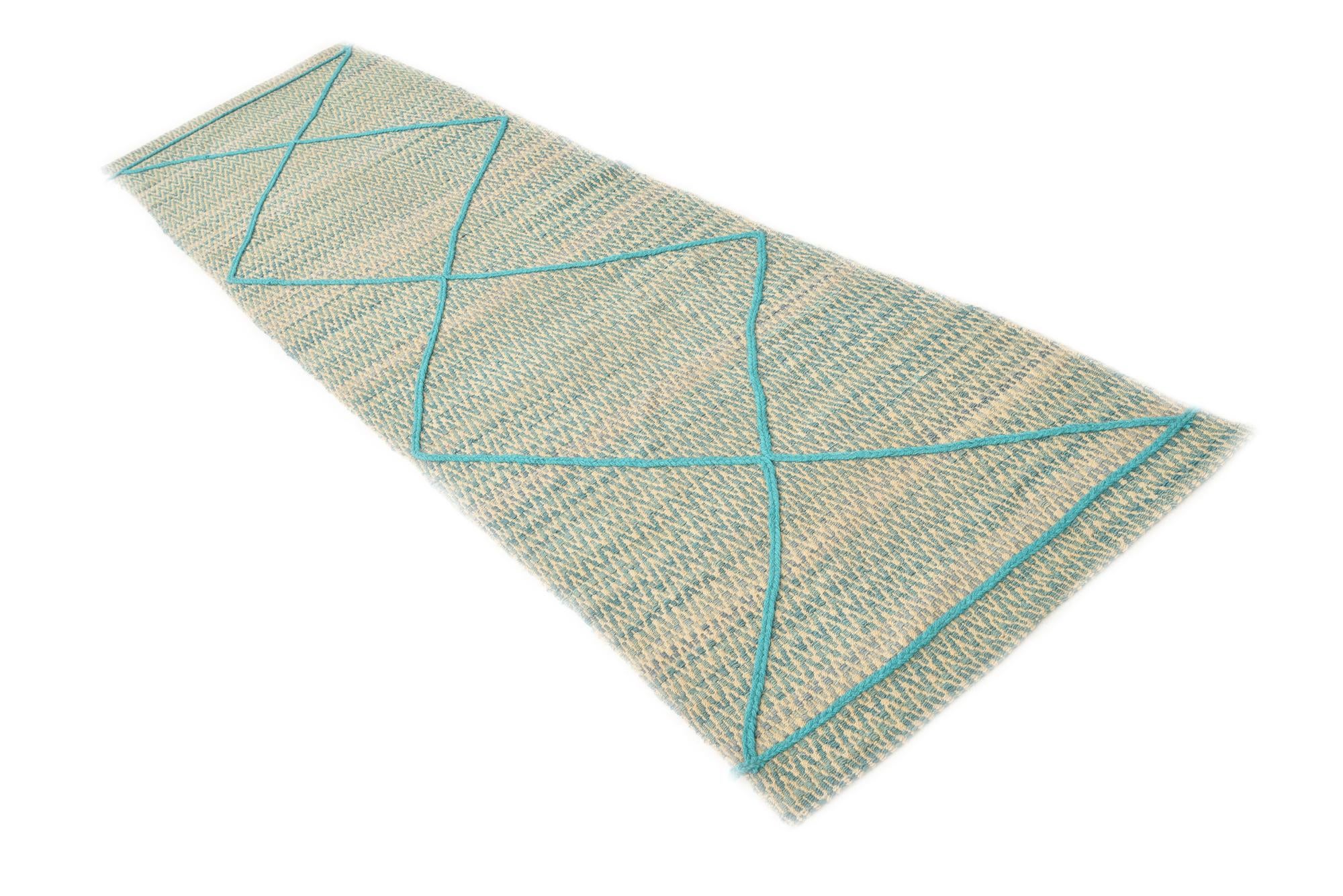 2' 7 x 9' 10 Hand Knotted Darya Wool Runner Rug