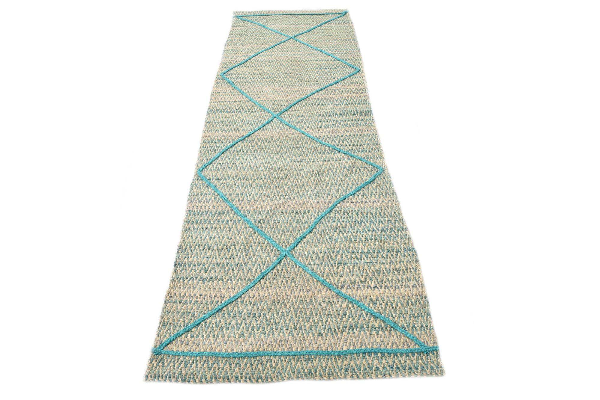 2' 7 x 9' 10 Hand Knotted Darya Wool Runner Rug