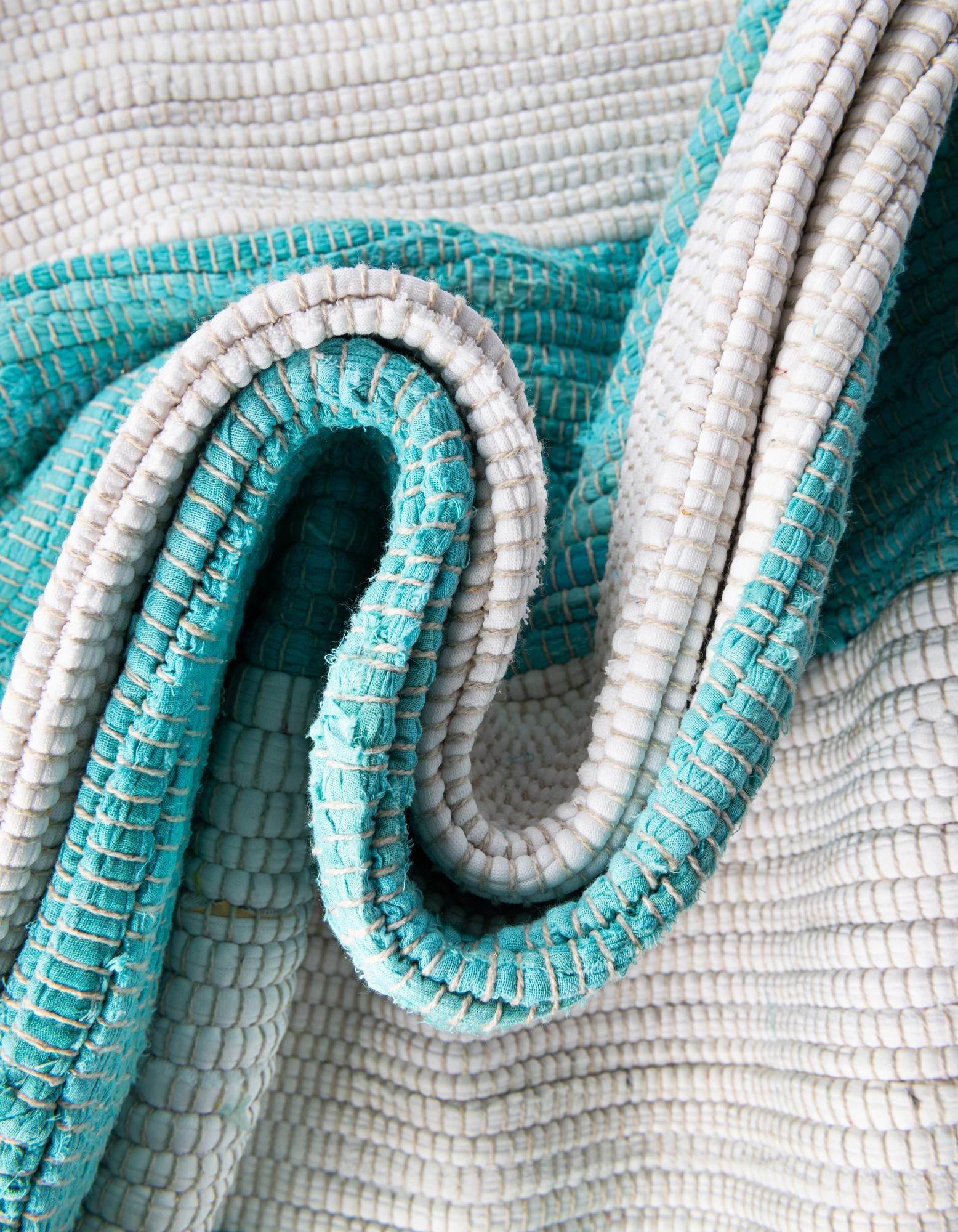 7' 10 x 7' 10 Hand Woven Chindi Rag Square Rug