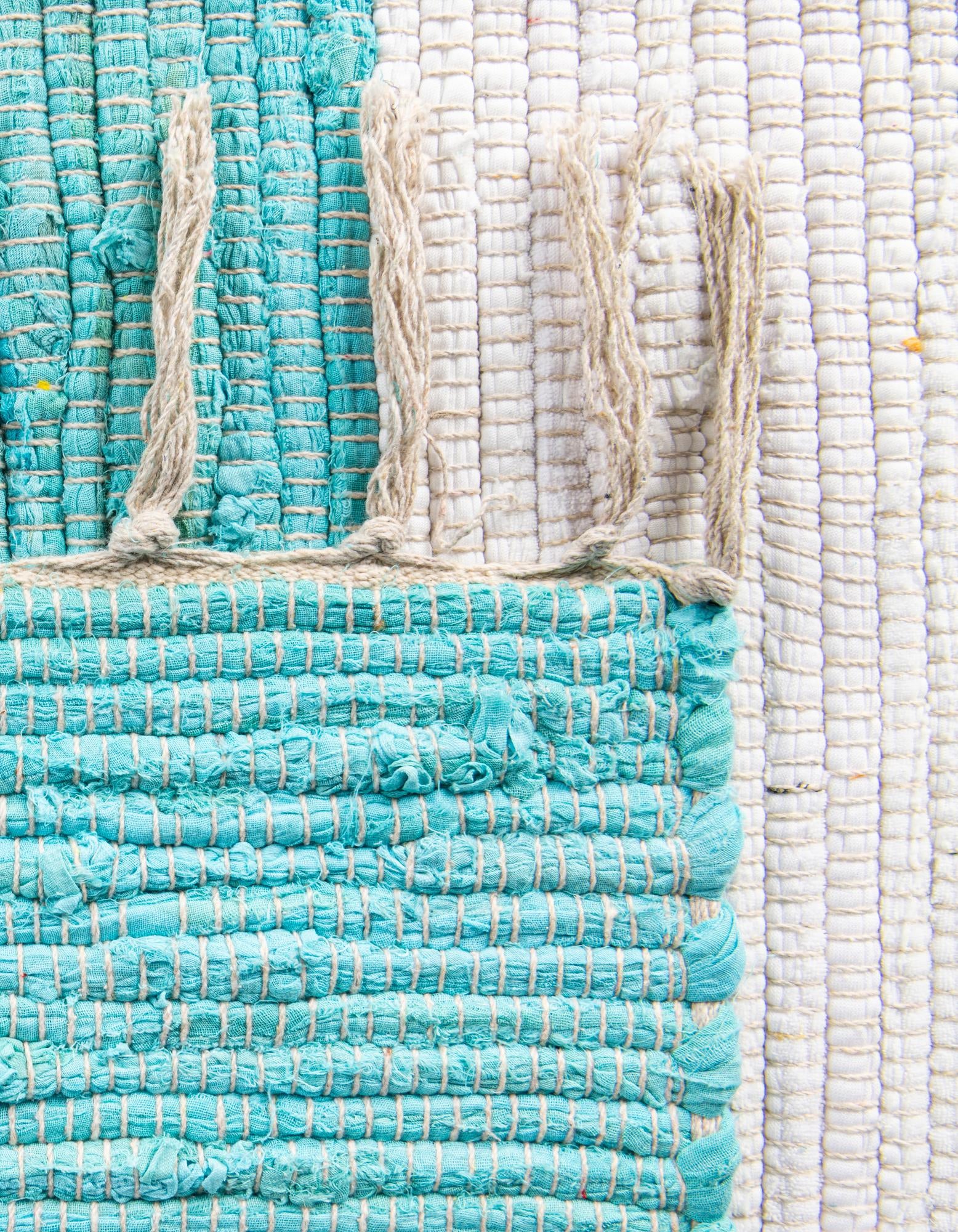 7' 10 x 7' 10 Hand Woven Chindi Rag Square Rug