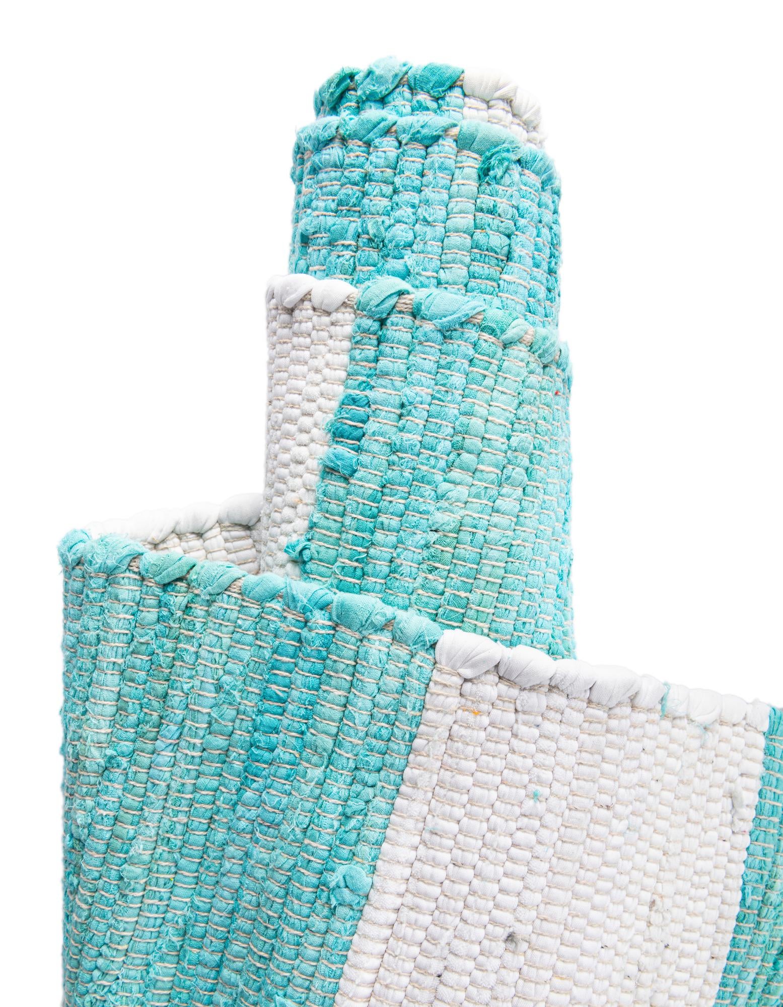 7' 10 x 7' 10 Hand Woven Chindi Rag Square Rug