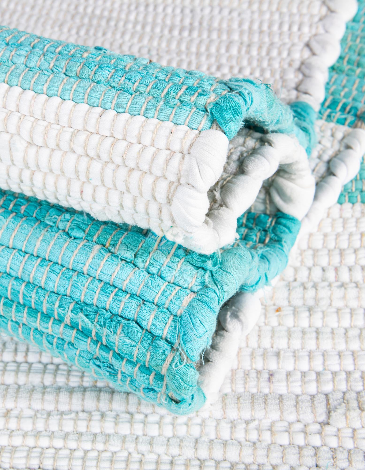 7' 10 x 7' 10 Hand Woven Chindi Rag Square Rug
