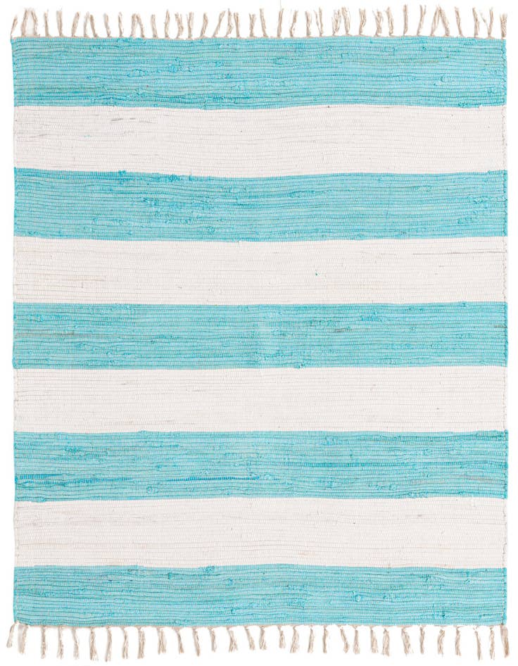 Detail image of 5' 1 x 5' 1 Hand Woven Chindi Rag Square Rug