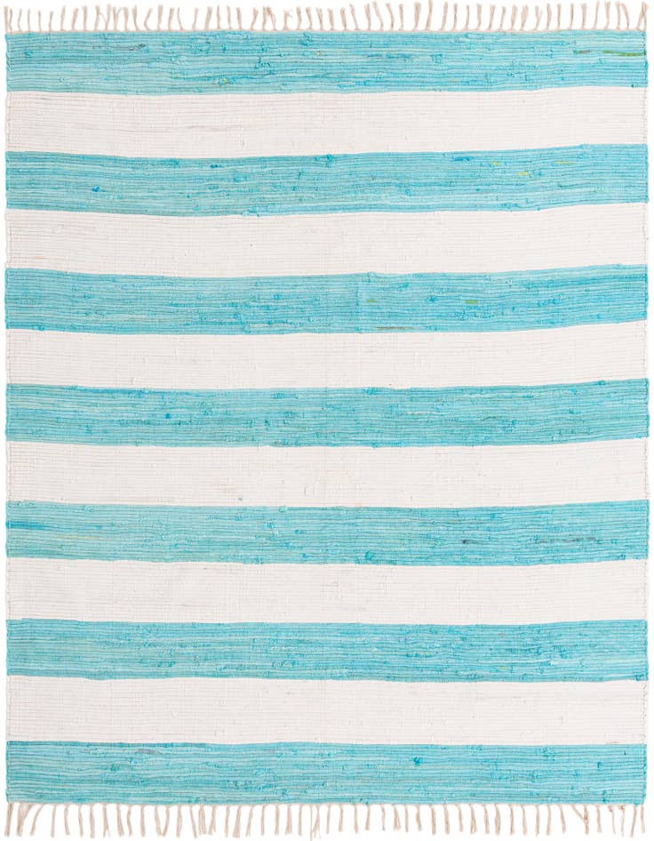 Detail image of 7' 10 x 7' 10 Hand Woven Chindi Rag Square Rug