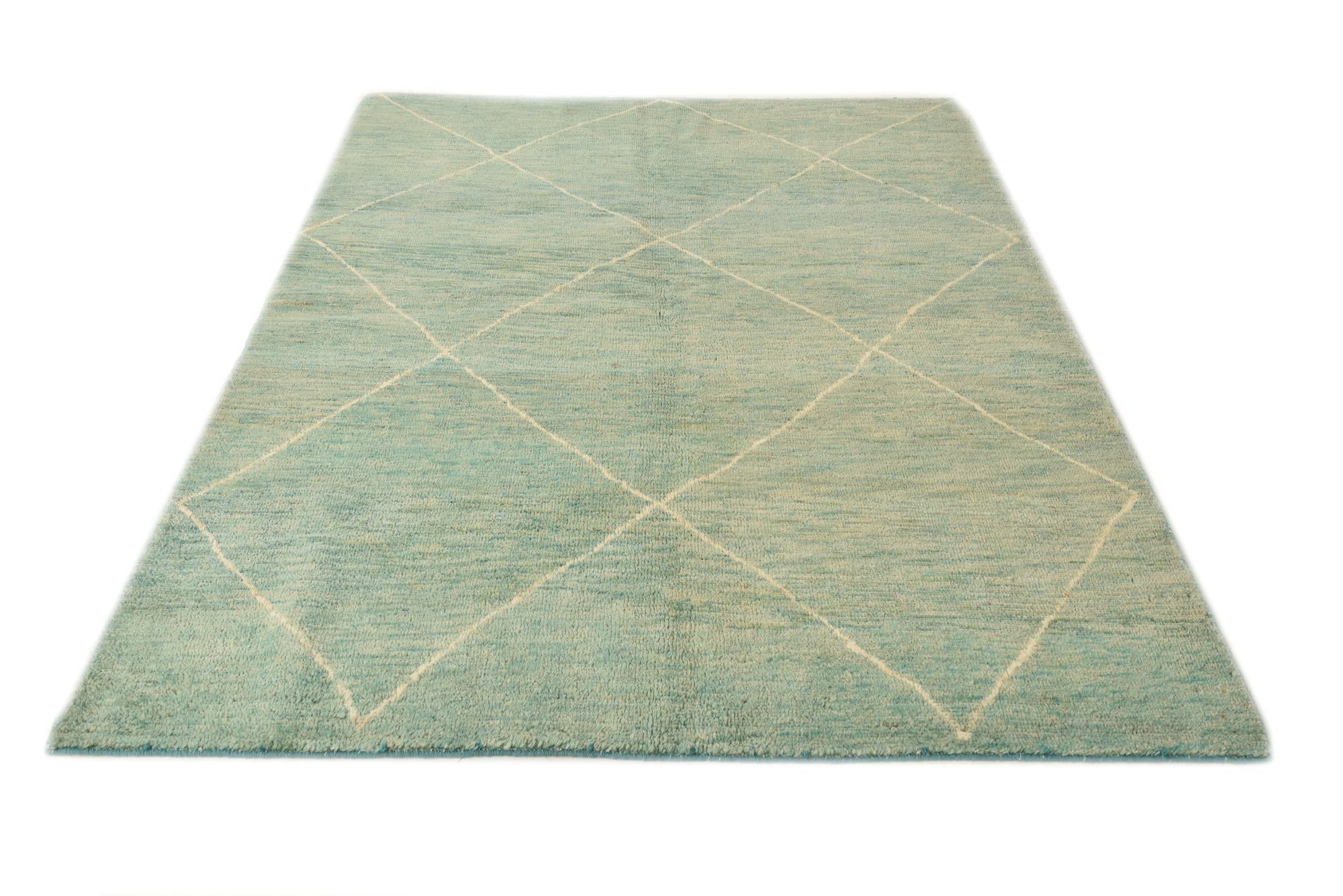 5' 7 x 7' 7 Hand Knotted Moroccan Wool Rug