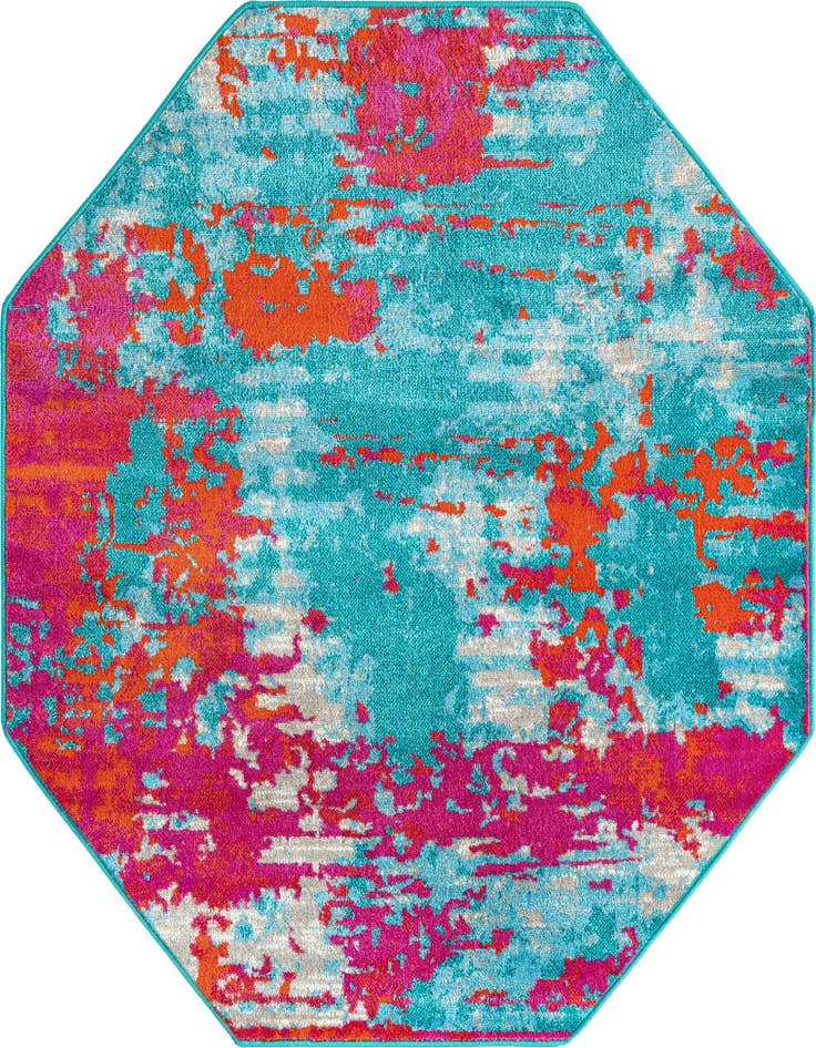 Detail image of 5' 3 x 5' 3 Azalea Octagon Rug