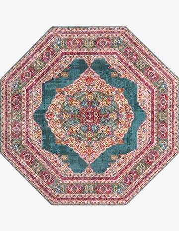 Turquoise Santiago Octagon Rug