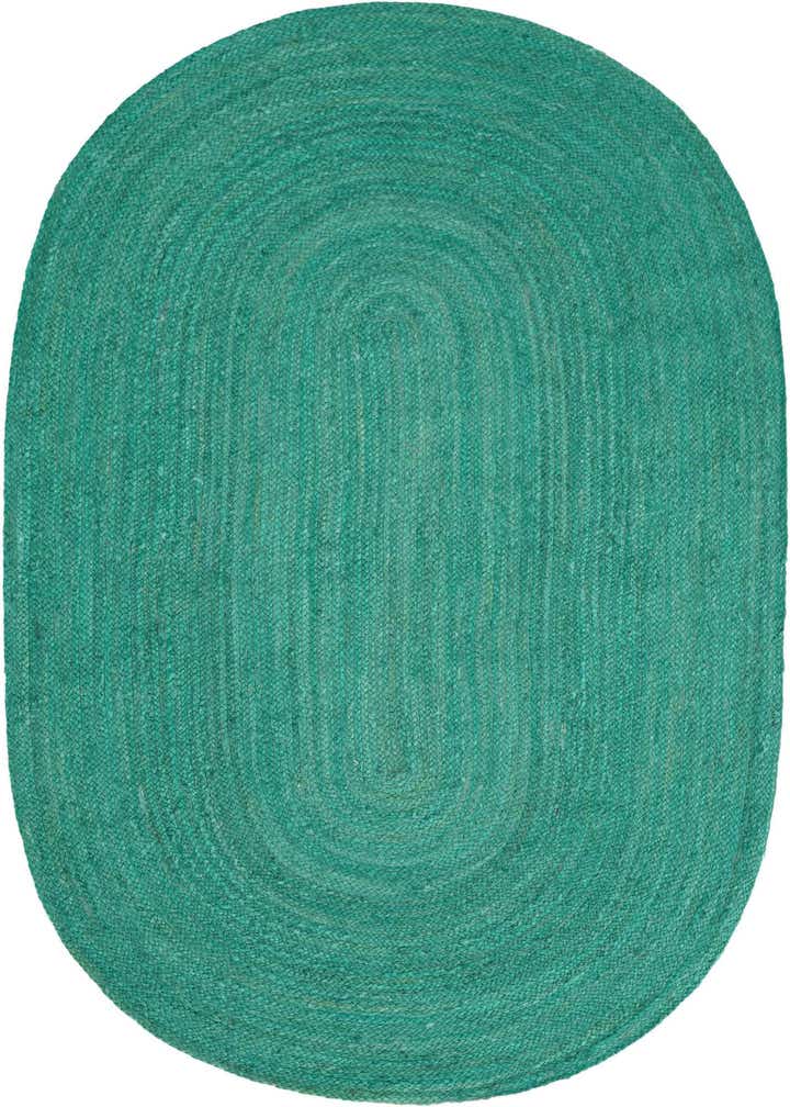 8' x 10' Handmade Braided Jute Oval Rug