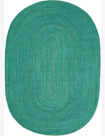 8' x 10' Handmade Braided Jute Oval Rug