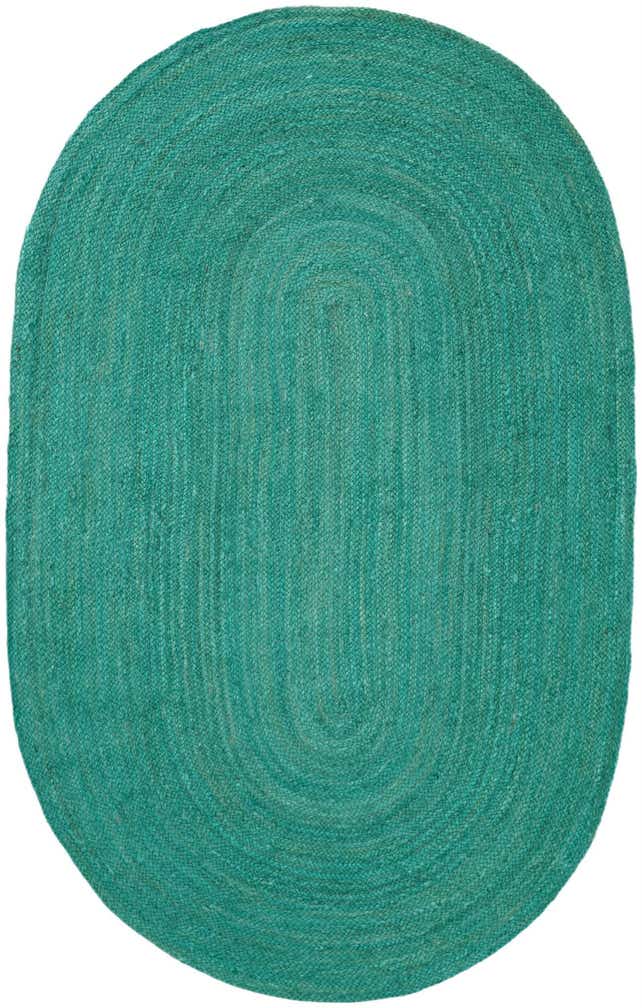 5' 1 x 8' Handmade Braided Jute Oval Rug