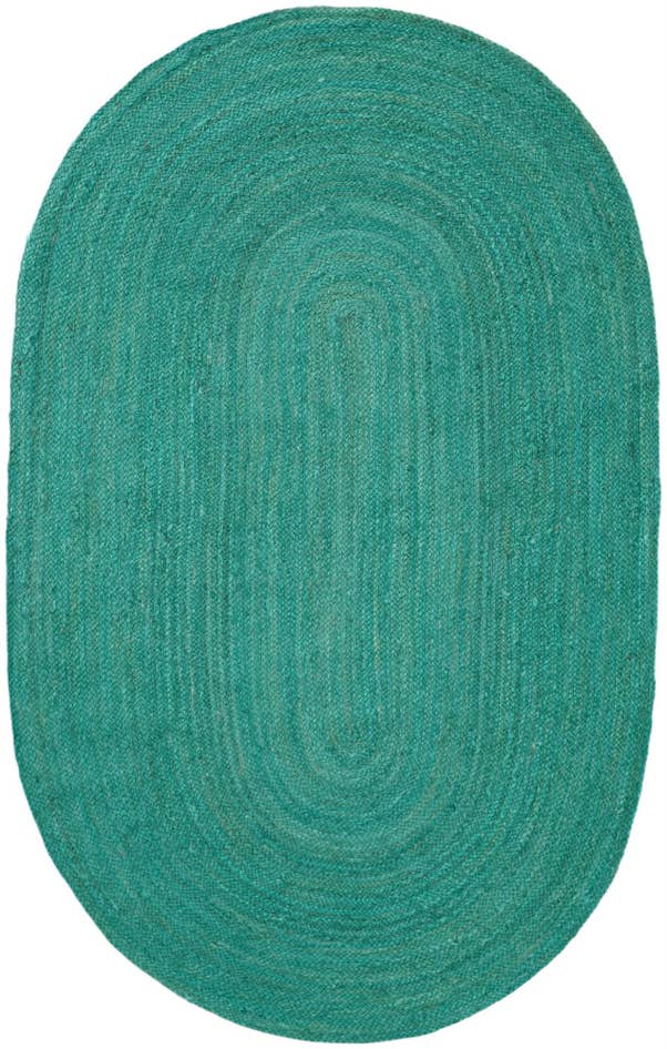 Detail image of 5' 1 x 8' Handmade Braided Jute Oval Rug