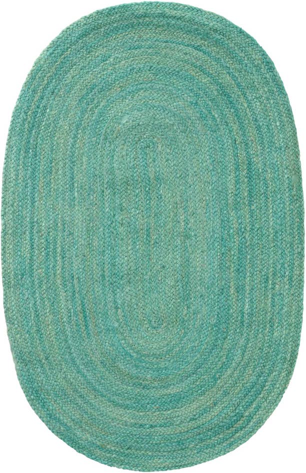 Detail image of 3' 3 x 5' 1 Handmade Braided Jute Oval Rug