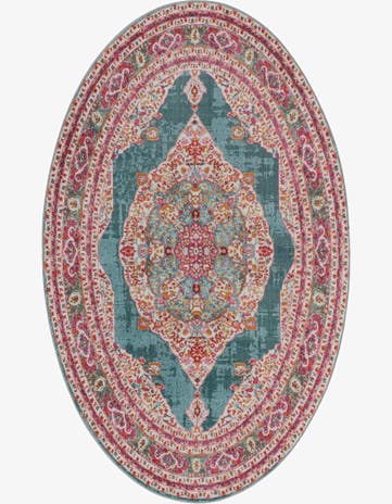 Turquoise Havana Oval Rug