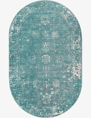 Turquoise Monte Carlo Oval Rug