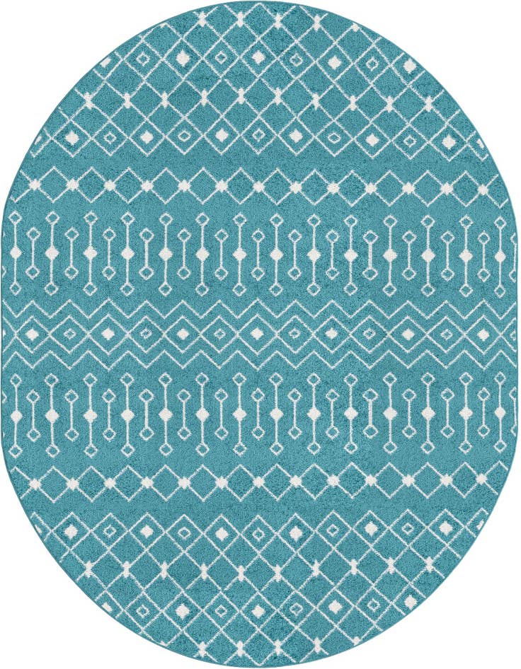 Detail image of 7' 10 x 10' Moroccan Trellis Oval Rug