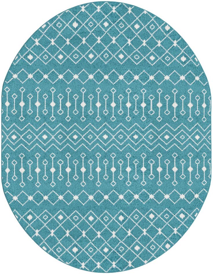 Detail image of 5' 3 x 8' Moroccan Trellis Oval Rug