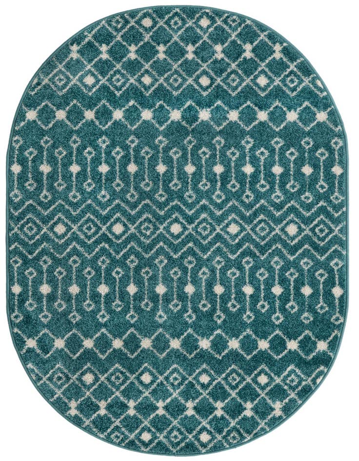 Detail image of 4' x 6' Moroccan Trellis Oval Rug