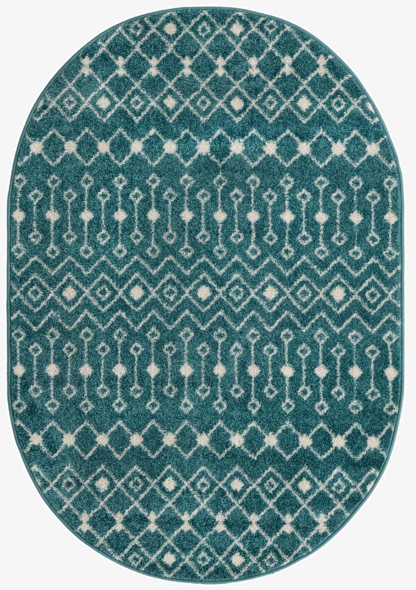 122cm x 183cm Moroccan Trellis Oval Rug