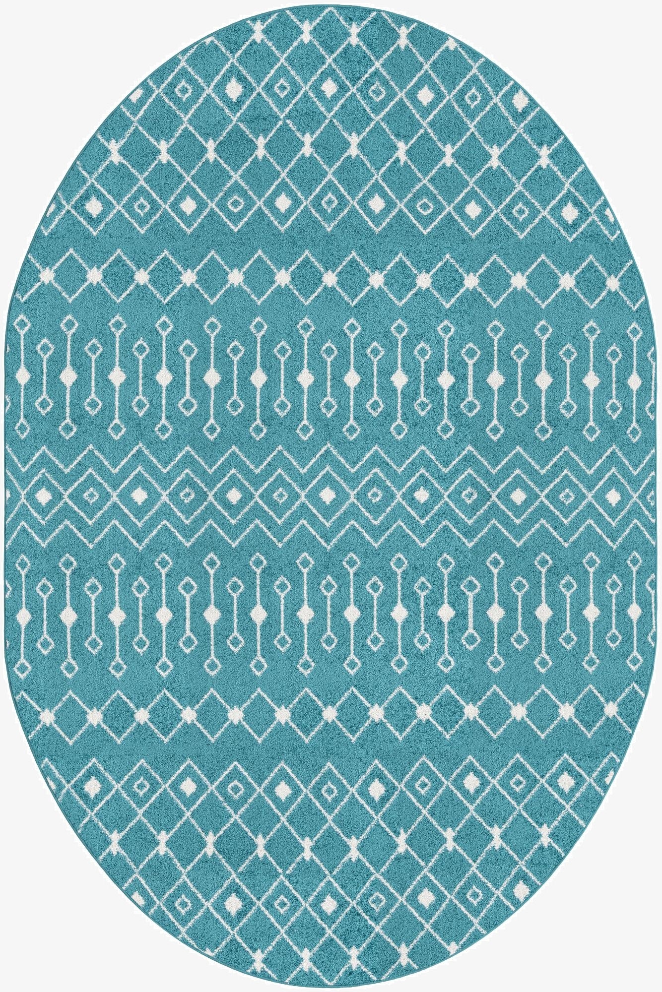 160cm x 245cm Moroccan Trellis Oval Rug