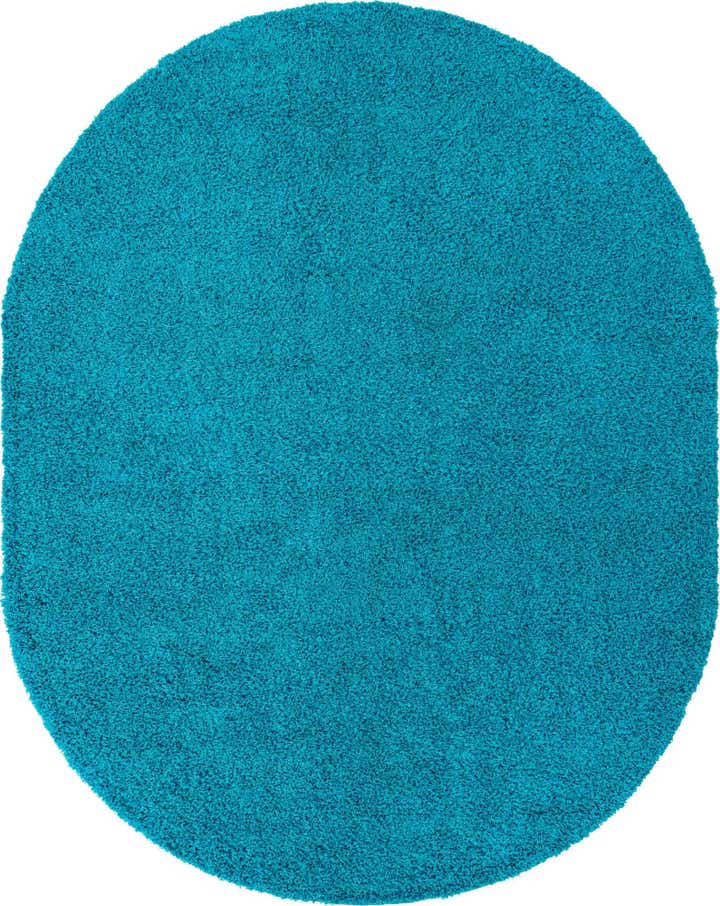 7' 10 x 10' Solid Shag Oval Rug