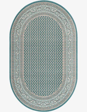 Turquoise Tribeca Oval Rug