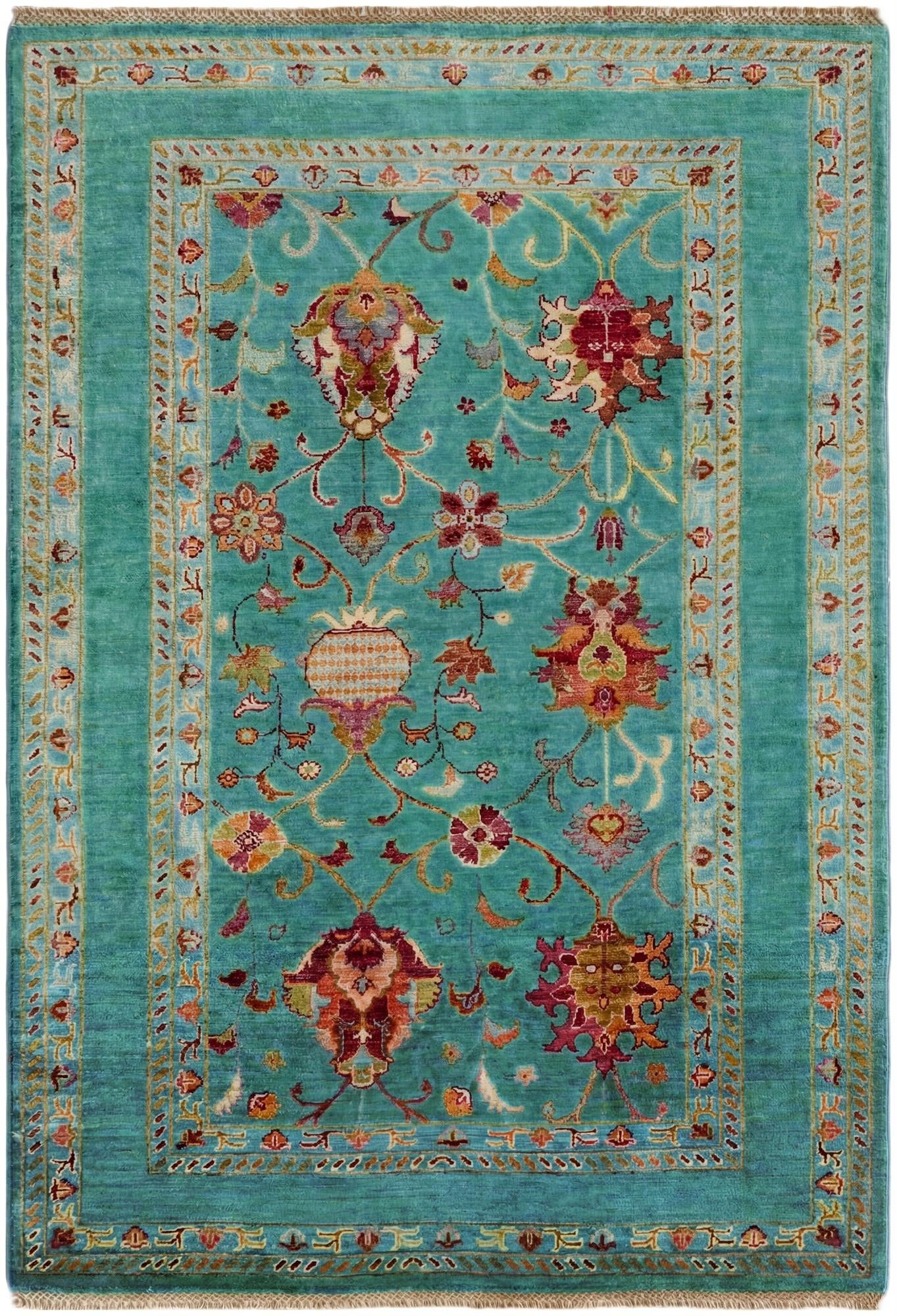 4' 4 x 6' Hand Knotted Ariana Ziegler Rug