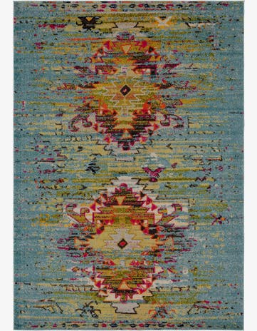 Turquoise Washable Arte Rug