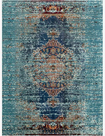 Turquoise Washable Carnevale Rug
