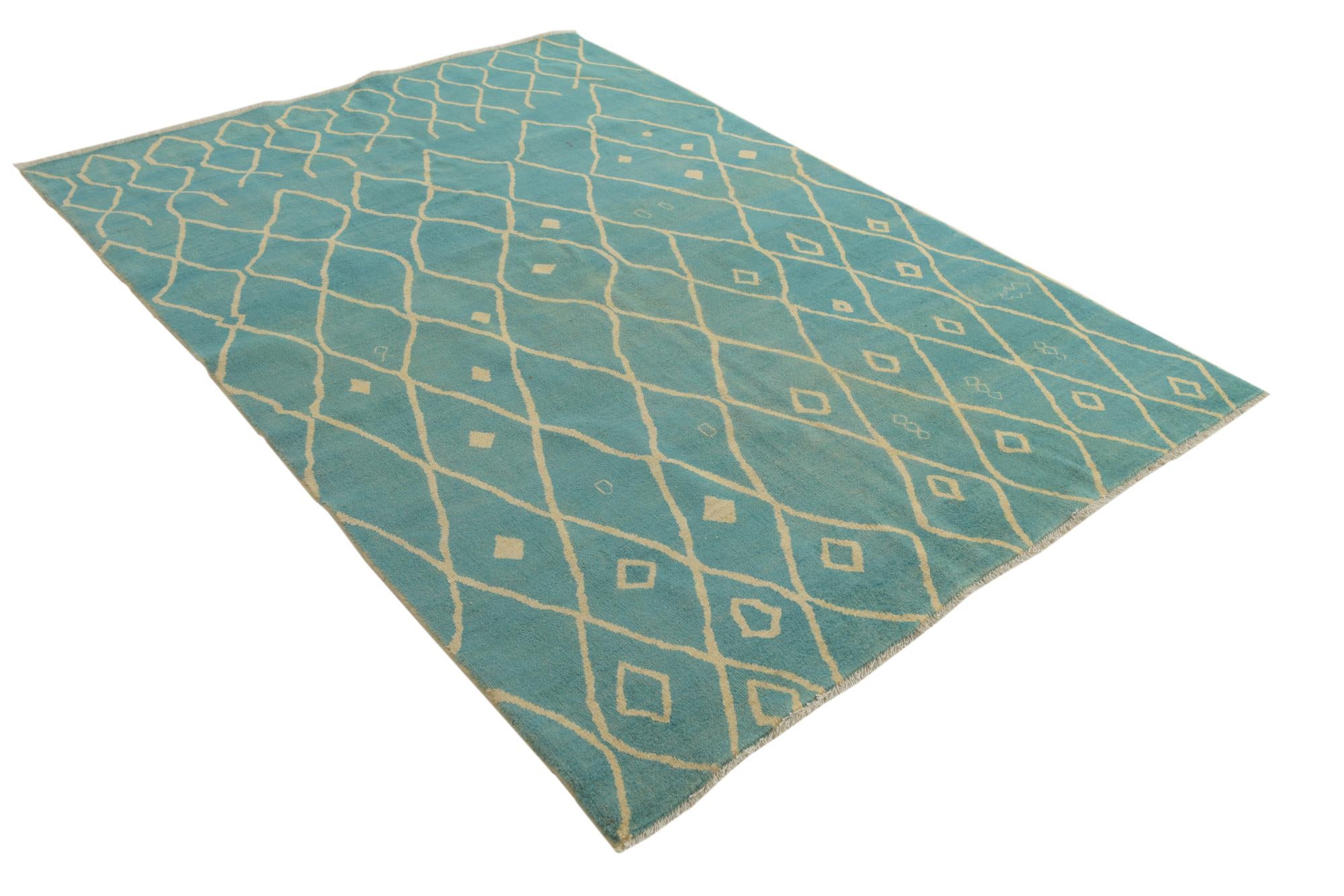 5' 8 x 8' Hand Knotted Darya Wool Rug