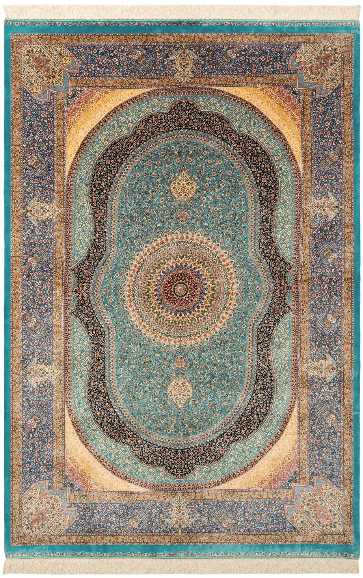 6' 6 x 9' 8 Ghom Design Rug
