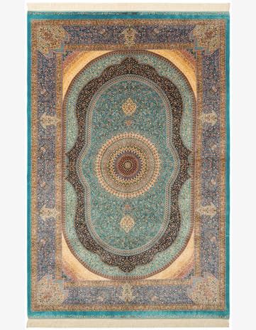 6' 6 x 9' 8 Ghom Design Rug