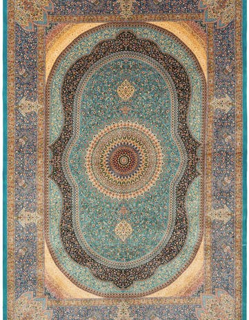 6' 6 x 9' 8 Ghom Design Rug