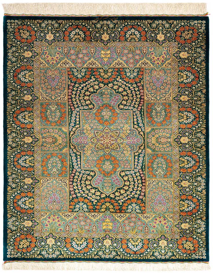 Detail image of 3' 4 x 5' 1 Ghom Silk Rug