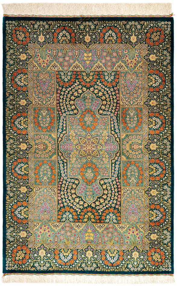 Detail image of 3' 4 x 5' 1 Ghom Silk Rug
